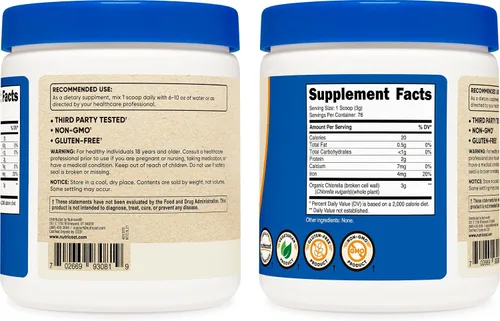 Vista 4 de Nutricost Clorella orgánica 8oz (.5 libras) (2 botellas) - 3000mg por porción