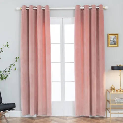 Vista 11 de Pleasant Boulevard - Cortinas de terciopelo para decoración interior de habitaciones y ventanas grandes, elegantes, estilo con ojales, 2 paneles