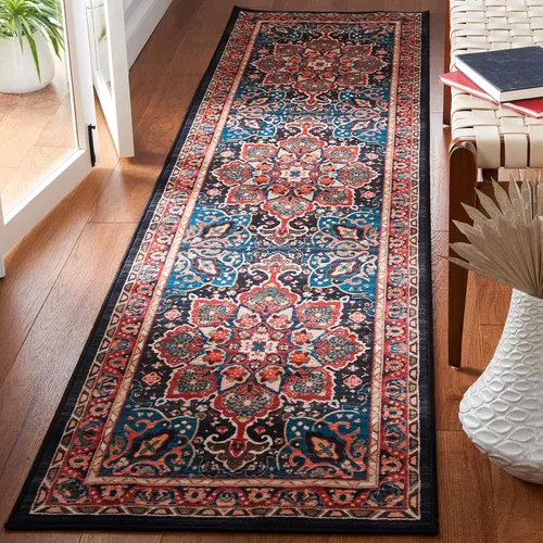 Vista 17 de SAFAVIEH Riviera Collection - Alfombra lavable de 2 pies 2 pulgadas x 9 pies, beige y carbón, antideslizante y fácil de limpiar, ideal para sala