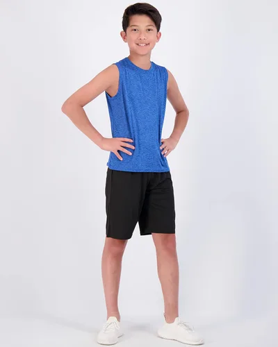 Vista 5 de Real Essentials Paquete de 5 Camiseta sin mangas para niños Dry-Fit Active Athletic Performance