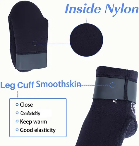 Vista 4 de DIVESTAR Calcetines de neopreno de buceo para hombres y mujeres, 0.118 pulgadas, 0.118 pulgadas, negro/camuflaje, calcetines de buceo para deportes