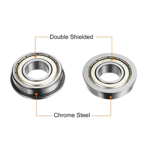 Vista 3 de uxcell Rodamiento de bolas con brida FR8ZZ, 4 rodamientos de brida ABEC1 de doble blindaje de acero cromado de 1/2 "x 1 1/8" x 5/16 pulgadas