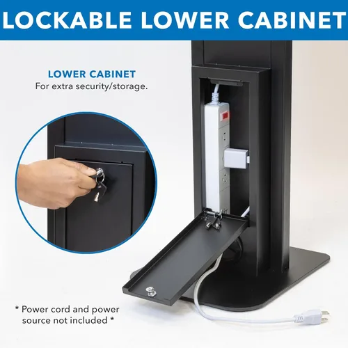 Vista 4 de Mount-It! Soporte de tablet antirrobo para piso y quiosco, quiosco de piso comercial con recinto universal, soporte de montaje de tablet