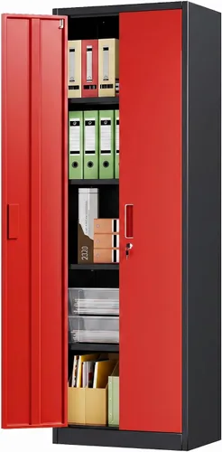 Vista 10 de Aobabo 24" W Metal Storage Cabinet with Locking Doors and Adjustable Shelves,Black