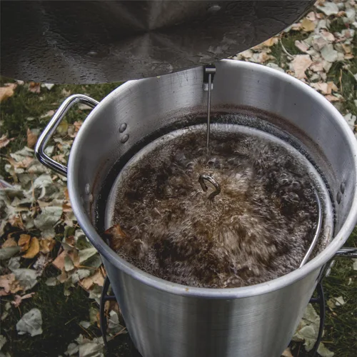 Vista 8 de GasOne Olla de acero inoxidable con cesta, olla de 36 cuartos de galón con tapa y parte inferior reforzada, olla de cocina resistente para freír