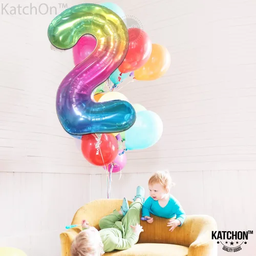 Vista 124 de KatchOn Globo negro del número 1 de 40 pulgadas, globo de feliz cumpleaños Large Mylar Number One Balloon for 1st Birthday Decorations, Foil