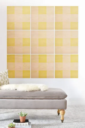 Vista 41 de Society6 Monika Strigel - Mural de pared de madera de sirena de verano de mediados de siglo, 4 x 4 pies, multicolor
