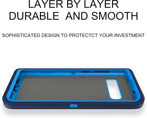 Vista 7 de MXX Funda Defender resistente, compatible con Galaxy S10 Plus Full Armor Body Cover a prueba de golpes, parachoques integrado 3 en 1 capas híbridas