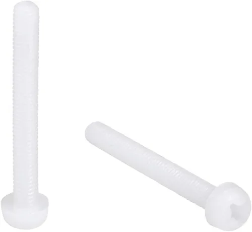 Vista 10 de uxcell M6x30mm Roscado Nylon Phillips Cruz Pan Cabeza Tornillos Tornillos de Máquina Blanco 50
