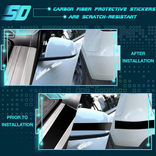 Vista 5 de Marsui 3 rollos de envoltura de vinilo de 66 pies para automóvil, protector de entrada de puerta automotriz, protector reflectante para umbral