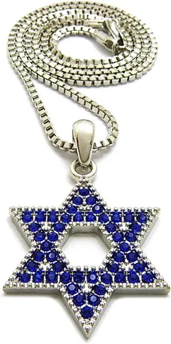 Vista 2 de GWOOD Colgante pequeño de estrella de David con collar de 24 pulgadas