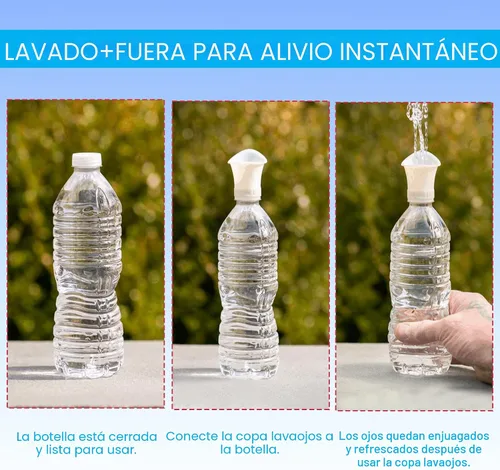 Vista 6 de WASH+OUT Taza de lavado de ojos – Dispositivo portátil para lavado de ojos – Taza de lavado de ojos de emergencia que se atornilla a la mayoría