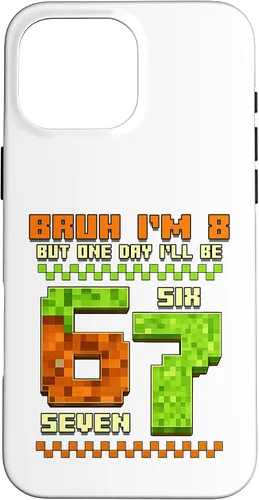 Vista 19 de Bruh I'm 8 But One-Day I'll Be 67 Retro 8th Birthday Kids Case for iPhone 17