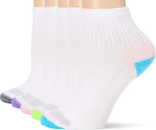 Vista 5 de Hanes Calcetines tobilleros con soporte para los dedos para mujer (paquete de 6 pares)