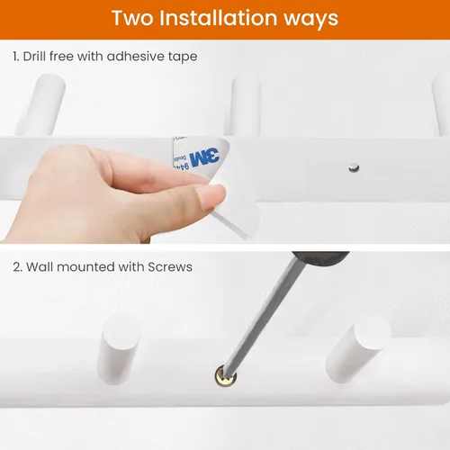 Vista 7 de Homode Perchero de Pared para Montar, Ganchos para Abrigos de Pared, Clavijas de Madera Colgantes, Toallero de Bambú Moderno para Baño, Riel