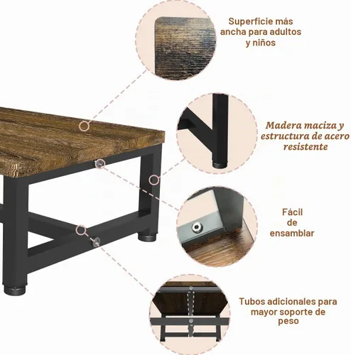 Vista 4 de Taburete de Paso de Madera para Niños Pequeños, Niños y Adultos, Taburetes de Paso Resistentes con Capacidad de Carga de 300 Libras, Taburete