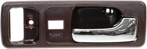 Vista 164 de TRQ Manija de puerta interior delantera izquierda cromada y negra para el lado del conductor compatible con Ford F-150 2012-2014