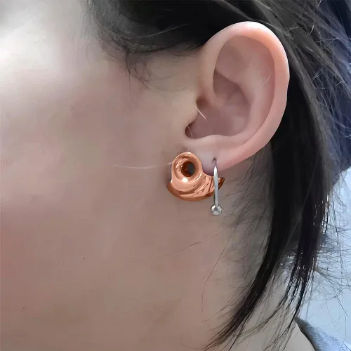 Vista 3 de 2 unidades de túneles de oreja para aretes de acero inoxidable 316 estirados, hipoalergénicos, expansores, piercings corporales, 0.00 oz-1"(0.315