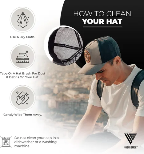 Vista 24 de Urban Effort Gorra trasera de malla, para hombres y mujeres, gorra de béisbol de 5 paneles, gran cierre a presión para caza y senderismo