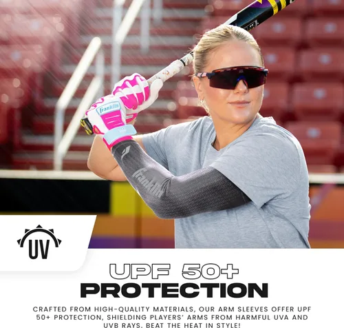 Vista 4 de Franklin Sports Mangas de compresión para brazo de béisbol y softbol para hombres y mujeres, varios tamaños