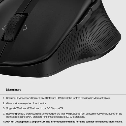 Vista 7 de HP Ratón Bluetooth 480 Comfort - Forma contorneada - Conecta hasta 3 dispositivos a través de botones programables Bluetooth® 5.3-6 - Compatible