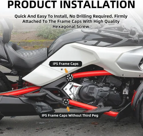Vista 6 de Las tapas de aluminio del marco del CNC reemplazan las tapas del marco para los accesorios Cam-Am Spyder F3-S / F3-T / F3 Limited Special Series
