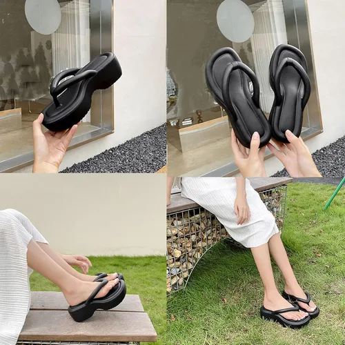 Vista 7 de Chanclas de plataforma para mujer con soporte de arco, informales, cómodas, sandalias de plataforma para verano, sandalias de playa