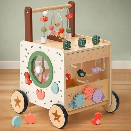 Vista 2 de PairPear Andador de madera para bebés, Montessori Push Walker para bebés