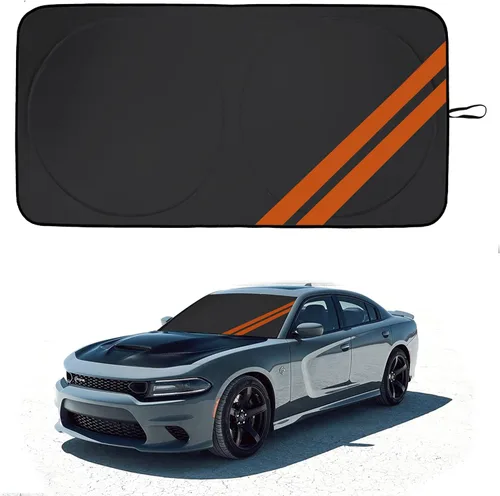 Vista 10 de Parasol para parabrisas delantero para Dodge Charger Challenger Durango Journey Ajuste universal para todos los coches Dodge Visor de sol plegable