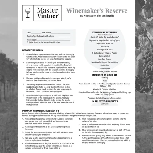 Vista 2 de Master Vintner™ El kit de recetas de vino Winemaker's Reserve™ hace 6 galones (Cab Merlot)