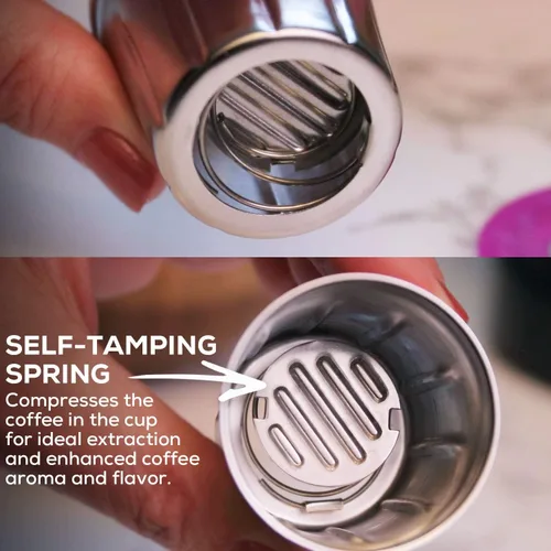 Vista 7 de EZ-Cup - Cápsula de café reutilizable de acero inoxidable para Keurig + 25 filtros de papel desechables, cápsula recargable compatible con Keurig