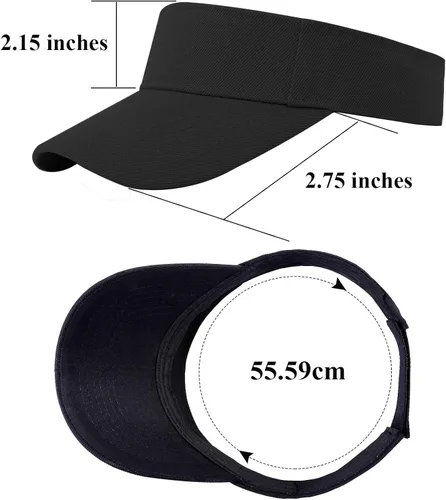 Vista 2 de Cooraby Paquete de 4 sombreros de visera deportiva, gorra ajustable, talla única, visera deportiva para exteriores para mujeres y hombres