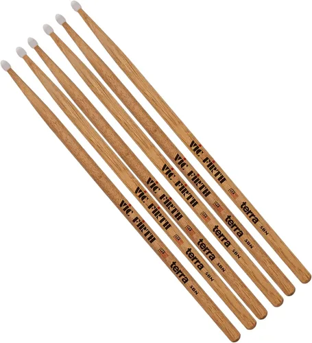 Vista 6 de Vic Firth 5BTN Terra - Baquetas de madera con punta de nailon