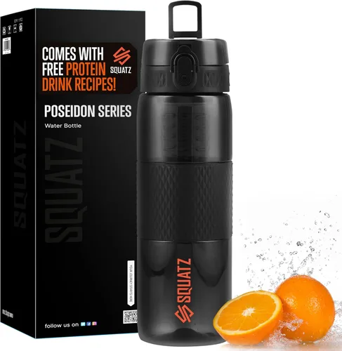 Vista 12 de SQUATZ Poseidon Series - Botella de agua deportiva de 78 onzas – Botella de agua deportiva de gran volumen de boca ancha para gimnasio, con hebilla