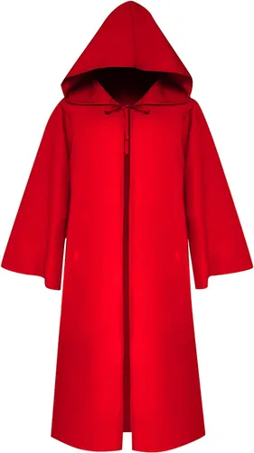 Vista 9 de FRMUIC Capa medieval renacentista, túnica unisex con capucha, bata para Halloween, cosplay, capa de monje de bruja, sacerdote Capa de cosplay