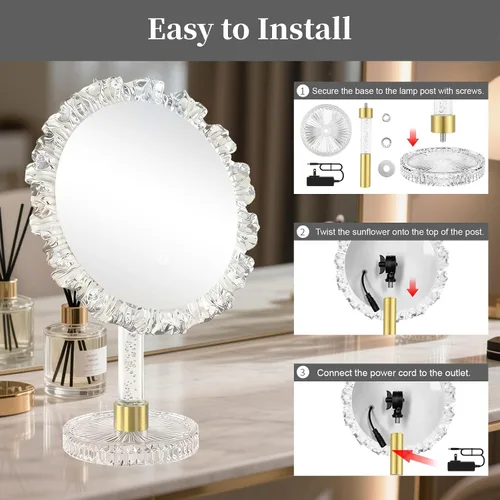Vista 9 de 10 inch Lighted LED Makeup Mirror with 3 Color Lighting Modes