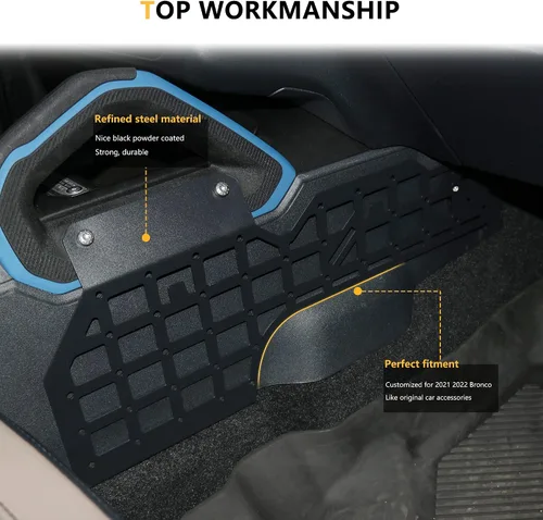 Vista 5 de Molle Panel para Ford Bronco 2021 2022 2023 2024 2025 2/4 puertas Accesorios interiores de 2/4 puertas, almacenamiento de consola central