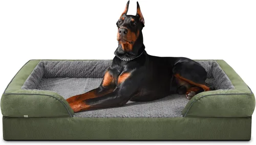 Vista 26 de INVENHO Sofá ortopédico de espuma para perros medianos con funda extraíble lavable, forro impermeable y parte inferior antideslizante