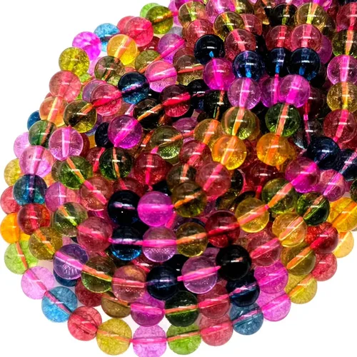 Vista 24 de Cuentas de ágata de pavo real natural de 0.236 in, cuentas redondas lisas de materiales de bricolaje, pulsera, collar, aretes, fabricación de joyas