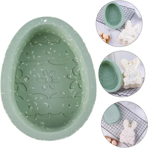 Vista 4 de Zerodeko Molde de silicona para pastel de silicona, molde de chocolate, molde seguro para microondas, molde de conejo, molde de vela de silicona