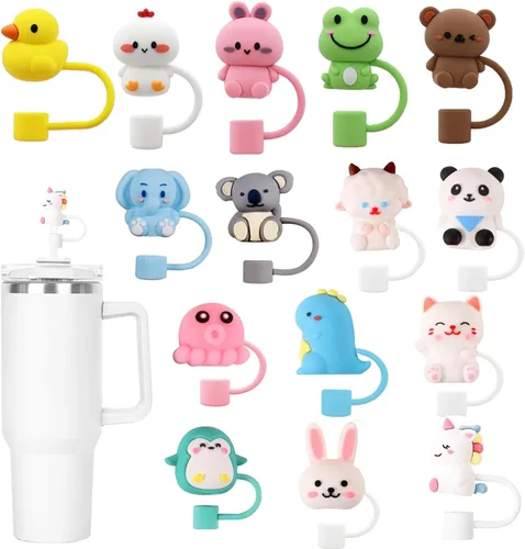 Vista 15 de LDKEDKF 11 piezas de cubiertas para pajitas de vaso Stanley, tapa de silicona para pajitas de vaso Stanley de 30 y 40 onzas con vasos, accesorios