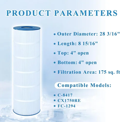 Vista 2 de Filtro de piscina compatible con CX1750RE, C1750, C-8417, PA175, 817-0175P, PXC175, FC-1294, 1 paquete