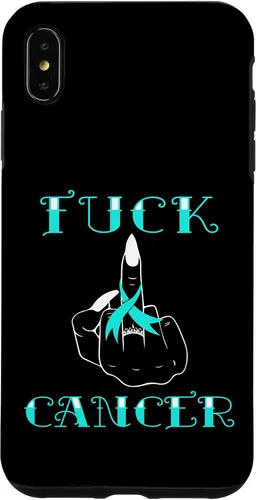 Vista 11 de Fuck Cancer Tattoos Survivor Teal Ribbon Ovarian Cancer Case for iPhone 16
