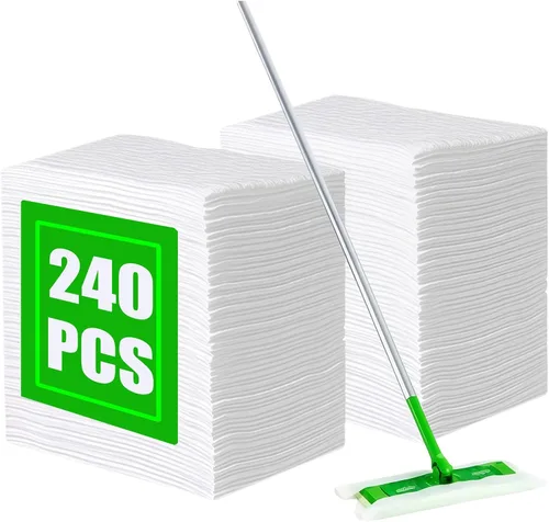 Vista 10 de Paños de barrido en seco, toallitas desechables para limpieza de suelos compatibles con Swiffer Sweeper, sin perfume, 7.87 x 11.81 pulgadas, total
