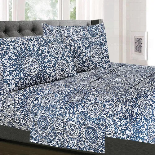 Vista 90 de Juego de sábanas extrasuaves de tamaño individual, ropa de cama transpirable y lujosa con correas elásticas integradas para las esquinas, colección