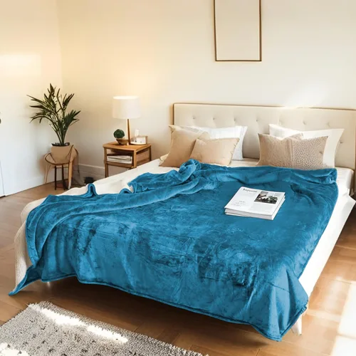 Vista 43 de Manta térmica eléctrica tipo throw tamaño 50"x60" - Tela de franela y sherpa de doble cara, 6 ajustes de calor y 3 horas de apagado automático