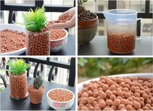 Vista 3 de 2.0 LB de piedras de arcilla de 1/8 pulg. Ceramsites de cultivo para jardinería, medio de cultivo para plantas suculentas y orquídeas, acuapónica