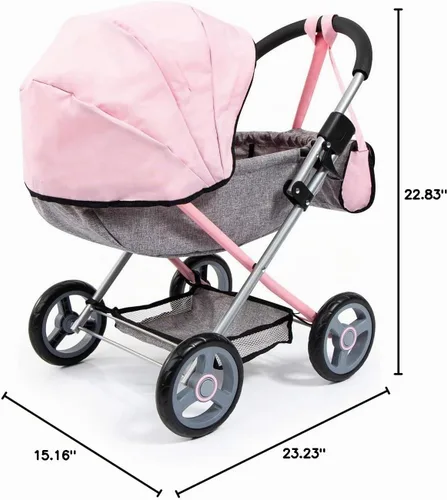 Vista 7 de Bayer Baby Doll Stroller Toy Set with Bag - Pink Carriage for 18 Inch Dolls