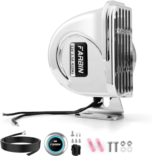 Vista 9 de FARBIN Bocina de acero inoxidable de tono bajo para barcos, bocinas de automóvil impermeables para barcos Bocinas de motocicleta súper fuertes de 12