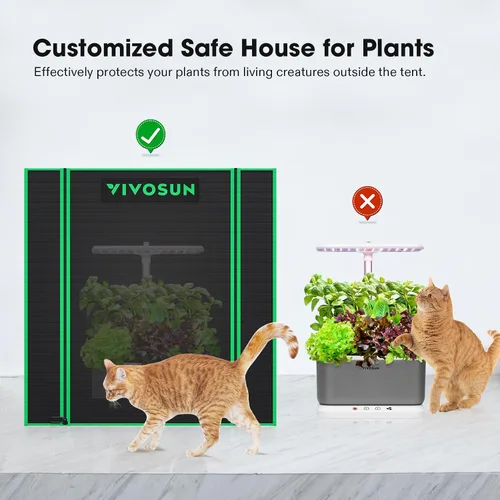 Vista 6 de VIVOSUN Tienda de cultivo pequeña para aerogarden, sistema de cultivo hidropónico, tienda de cultivo interior de Mylar altamente reflectante de 20 x